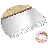 Orret Home &Ccedil;elik Hamur Kesici, Ahşap Saplı Metal Hamur Sıyrıcı, Makarna Sıyırma Aparatı, Hamur Dilimleyici, Makarna ve Makarn