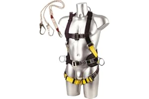 WORKWEAR WORLD Scaffolding & Tower Fall Arrest Safety Kit Full Body Harness & Double Hook Lanyard