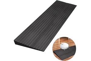 Beatific Rampa per soglia della porta, 100 x 5 x 1 cm, in PVC, antiscivolo, per sedia a rotelle, profilo di transizione, autoadesiva, rampa per sedia a rotelle, robot, scooter (nero)