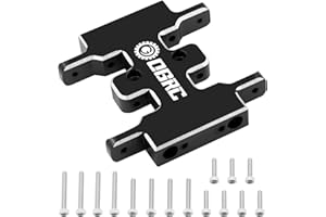 OGUNKE OGRC Aluminum Alloy Gearbox Mount Transmission Plate Gearbox Base Upgrade Parts for SCX24 C10 JLU Deadbolt Gladiator Bronco 1/24 Crawler Car (Black)