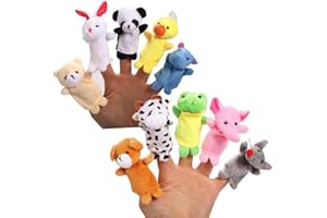 thematys 10 Marionnettes à Doigts Animaux en Peluche - Jouet Éducatif pour Enfants & Bébés, Parfait pour Histoires & Anniversaires