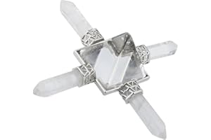 mookaitedecor Reiki Feng Shui Pyramide avec 4 Pierre Points,énergie Cristaux pour Chakra Guérison Cristal Décor