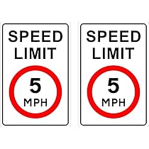 Site Speed Limit 5mph Slow Down Safety Sign- 1.2mm Rigid Plastic High