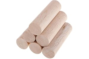 sharprepublic Unpainted Wood Dowel Rods 20mm Diameter Craft Sticks Unfinished Natural Wood - 6 Pieces 70mm