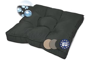 ‎BEAUTISSU Beautissu Lounge Kissen Outdoor Sitzkissen 60x60x10 cm – Outdoor Polster Wetterfest Schmutzabweisend Polster Gartenmöbel Loungemöbel Rattan Möbel Sitzkissen Gartenstuhl Sitzpolster Outdoor Graphitgrau