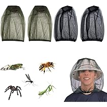 Lot De 2 Filets Anti-moustiques Pour La Tête - Protection Légère Pour Camping, Randonnée, Pêche (gris)