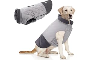 Idepet Abrigo para Perro A Prueba De Viento Chaqueta Cálida De Invierno, Ropa para Perros con Traje De Nieve Anti-Nieve para Perros Pequeños Medianos Grandes con Agujero De Arnés (Gris, XXX-Large)