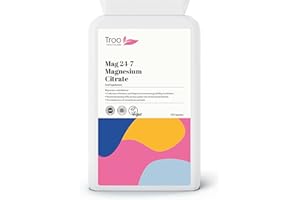 TROO HEALTH CARE Troo Magnesium Citrate 120 Capsules 500mg Mag24-7 - Highly Absorbable Daily Supplement for Men and Women - Manufactured in The UK and Vegan Society Registered - Easy Swallow