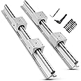 CNCMANS Linear Rail 2Pcs SBR16 500mm Linear Guide Fully Support Linear Rail Shaft Guide with 4Pcs SBR16UU Linear Bearing Sliding Block for Industrial Automation Equipment (SBR16 19.68inch)