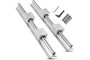 CNCMANS Linear Guide Rail 2Pcs SBR12 800mm Stainless Steel Linear Rail with 4Pcs SBR12UU Bearing Blocks, Linear Rail Guide Rail CNC Parts for Automated Machines (SBR12 31.49inch)