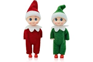 MIENOCOL 2pcs Christmas Elf Baby Twins Little Christmas Elves Christmas Tradition Mini Elf Baby Doll Christmas Accessory Tiny Elf Dolls for Boys&Girls Xmas Gift Advent Calendar Stocking Stuffers