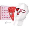 Cordless Beauty Face and Neck Mask, 7 Colors Led Light Therapy Mask with 360Pcs Beads, Rechargeable Led Light Mask for Face Beauty,Anti-Anging