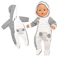 Miunana Kleidung Outfits für Baby Puppen, Puppenkleidung 35-43 cm (Elefant)
