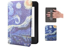 DEESOOCO Funda para Kindle de 11ª generación 2022 con magnética, 6 Pulgadas, Lector electrónico, Funda Ligera con función de Encendido y Apagado automático y Correa de Mano Van Gogh Starry Sky