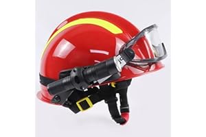 Fadiadem Casco di Sicurezza Regolabile Rescue Hard Hat, Casco di Protezione della Testa di Soccorso di Emergenza terremoto disastro, Casco Anti-Impatto con Faro e Occhiali