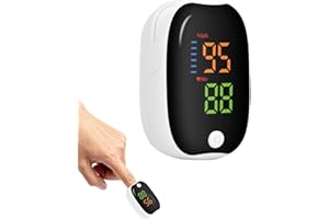 GROSION Oxygen Monitor Finger Adults,Finger Pulse Oximeter,Blood Oxygen Monitor,LED Color Screen Oxygen Monitor,Accurate Fast Reading SpO2 and Heart Rate (White)