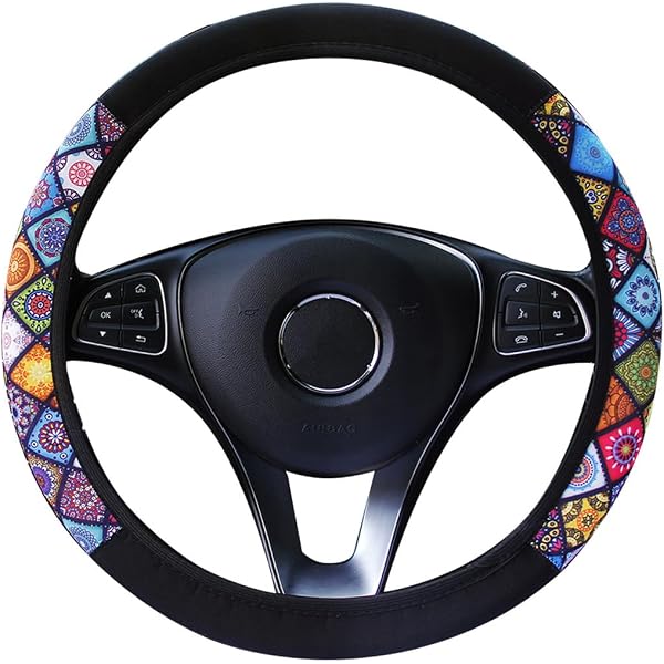 Housse De Volant Motif Marguerite - Protection Universelle 38 Cm Pour Voiture