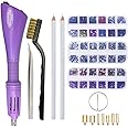 Afantti Hotfix Applicator Wand Rhinestone Setter Hot Fix Applicator Iron Gun Pen Tool Bedazzler Kit with Hotfix Rhinestone Gems Crystals for DIY Crafts (Violet)