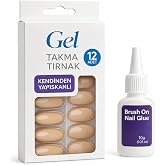 VIVALUXE Gel Takma Tırnak Seti 12 Adet Kendinden Yapışkanlı Press-On Nails, Doğal G&ouml;r&uuml;n&uuml;m, Dayanıklı ve Kolay Uygulama, Evde 