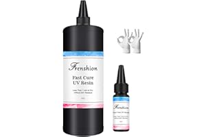 FRENSHION 1KG +30G Aggiornamento 45S Fast Cure Clear Hard UV Resin + Guanto per DIY Casa Professionale Casting & Coating Gioielli Artigianali Orecchini Collana Bracciale
