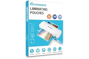 Cloudgree A4 Laminating Pouches - 100 Sheets, 150 Micron- High Gloss Finish, Durable, Crystal Clear, Rounded Corners, Full Protection, Waterproof - Ideal for Photos and Notes
