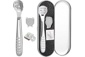 CUCKYZIRL Pedicure Foot File - Stainless Steel Foot File Scraper for Hard Skin Remover Heels Cracked Skin - Professional Callus Remover Foot Rasp Kit Foot Care Tool for Dry and Wet Feet