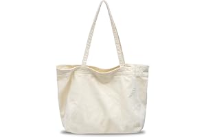 BOZIEE denim/kanvasväska dam shopper stor dam väska väska väska med dragkedja stängning, bärväska shoppingväska för skola arb