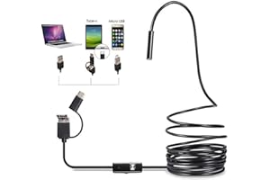 YINUODAY USB-Endoskopkamera 7-Mm-Schlangeninspektionskamera für Android-Telefon Computer Wasserdichtes IP67-Endoskop mit 6 Einstellbaren LED-Leuchten Abwasserkamera mit Micro-USB Und