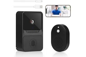 BBAUER Video Doorbell Wireless,Ring Video Doorbell Smart Security Doorbell Camera with Camera Wireless 2-Way Monitoring Suitable for Outdoor Entrance