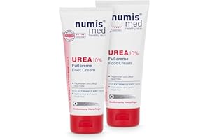 ‎NUMIS MED numis med Fußcreme mit 10% Urea - Hautberuhigende Fusscreme für sehr trockene & raue Füße - vegane Hautpflege ohne Silikone, Parabene & Mineralöl - Fußpflege 2er Pack (2x 100 ml)