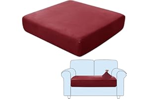 SHUOJIA Sofa-Sitzkissenbezüge, Sofakissen-Bezüge Stretch-Samt,Sitzkissenschutz,Couchkissen-Bezüge Ersatz Für Individuelle Kissen Mit Elastischem Stoff (Dark Red,Large-2-Seater)