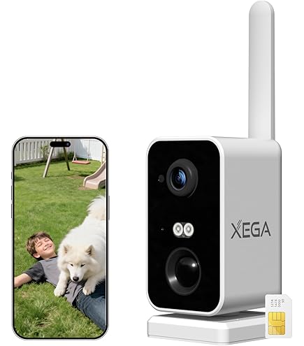 Xega 4G LTE Bewakingscamera Met Simkaart, 2K Super HD Draagbare Beveiligingscamera 6000 Mah Batterij Pir Bewegingsdetectie Kleurnachtzicht Geen Wifi 2064056248