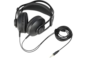 Boya Professional Wired Over Ear Studio Headphones, Stereo Headsets Monitor Recording & Mixing DJ Equipment for Wireless Microphone Phone Laptop Podcast Guitar Drum TV (Black)