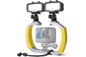 Movo DiveRig3 Diving Rig Bundle mit 2 Wasserdichten LED-Lichtern - Kompatibel mit GoPro HERO3-HERO8 und DJI Osmo Action Cam - Tauchzubehör