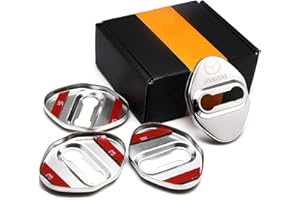 LOOFSAF 4 Stück Edelstahl Auto Türschloss Abdeckung für Mazda 3 6 Miata MX-5 CX-3 CX-5 CX-9, Edelstahl Auto Türschlossabdeckung, Door Lock Cover Zubehör Türverriegelung Abdeckung, Silver