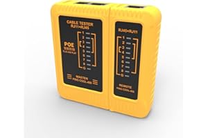 Tester per cavi LAN di rete YACSEJAO Strumento di test del cavo Ethernet RJ45, RJ11, RJ12, CAT5, CAT6, UTP, strumento di test automatico (batteria non inclusa)