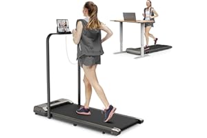 Jupgod Folding Treadmill, 2.5HP Walking Pad Under Desk Treadmill with Remote Control & LED Display for Home/Office Cardio Fitness Exercise, No Assembly, for Women Men Family