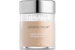 Physicians Formula Mineral Wear Rozproszony Puder, Rozproszony Puder Utrwalający ze Łagodnymi Minerałami i Ochronnym SPF 16, Lekka Formuła, Przezroczysty Jasny Odcień