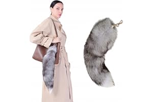 tintoke Fuchsschwanz,fox tail,Fuchsschwanz Anhänger etwa 40cm Fell Schwanz Keychain fox tail keychain Auto Schlüsselketten Anhänger Weich Flaumig Dicht Dekoration
