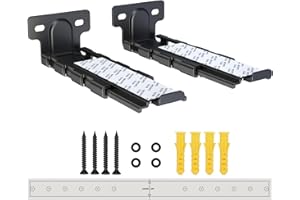 Agandax Soporte Barra Sonido, Universal Soporte para Barra de Sonido para Sonos, Majority, ultimea, Hisense, etc., Longitud Ajustable, Carga máx. 15 kg, Desmontable y Bloqueable, Negro