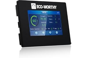 ECO-WORTHY 48 V LiFePO4 batterimonitor med 4,3 tums pekskärm, RS232-gränssnitt, kompatibel med 48 V 100 Ah serverrackserien, solpaneler och ESM100