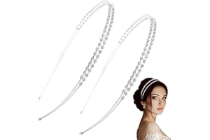 BUKYCAT Strass Haarreif Haarschmuck Silberne Braut Stirnbänder Kristall Haarreifen 2 StüCk Glitzer Strass Stirnbänder Haarkrone Tiara Haarbänder FüR Partys, Hochzeiten Und Verabredungen Verwendet