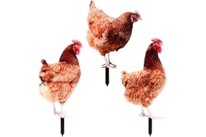 SUPVOX 3 Pièces Pieu De Poule en Acrylique pour Décoration Extérieure Jardin Pelouse Patio Balcon Figurines Réalistes pour Aménagement Paysager Et Fêtes