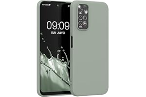 kwmobile Funda para Xiaomi Redmi Note 11 / Note 11S Carcasa - Ultrafina de TPU y Silicona con Bordes elevados anticaídas - Gris Verdoso