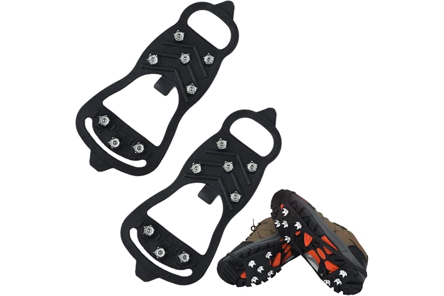 Crampons, Universal Non-slip Snow Claw Shoe Covers with 8 Teeth, Silicone Mountaineering Equipment for Snowy Days, Ice, and Outdoor Activities