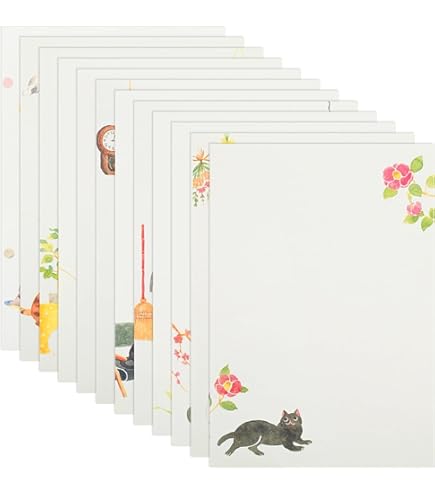 Carta Da Lettere Floreale The Lazy Panda - 36 Fogli A4 Riciclati, Stile Retro - Foto 5