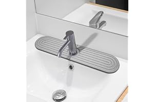 MIUUIPI Esterilla de goteo estrecha, alfombrilla para fregadero, alfombrilla absorbente para cocina, baño (gris, 45 x 10 cm)