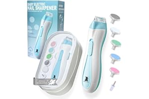 Hello Hippo - Lima Unghie Neonato Elettrico | Sicurezza e Igiene dalla Nascita | 4 Velocità e 6 Testine | Accessorio Indispensabile per Neonati