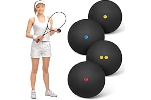 Toddmomy 4 StüCk Squash Bälle: Doppelte Gelbe Punkte Einzelne Gelbe Punkte Einzelne Rote Sport Squash Ball High-Bounce-Squashball FüR AnfäNger Und Training