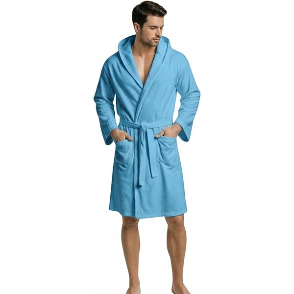 Dorian Home Badjas voor meisjes van hypoallergene microvezel, zacht, licht, ruimtebesparend, absorberend, sneldrogend, met capuchon, zakken, riem met lussen en haken, wasbaar (strijkvrij), Lichtblauw Dorian Home Badjas voor meisjes van hypoallergene microvezel, zacht, licht, ruimtebesparend, absorberend, sneldrogend, met capuchon, zakken, riem met lussen en haken, wasbaar (strijkvrij), Lichtblauw